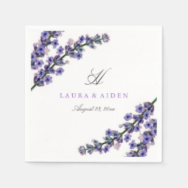 Papel Servilleta de boda con monograma elegante de lavan