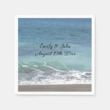 Servilleta de boda con olas de playa