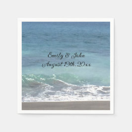 Papel Servilleta de boda con olas de playa