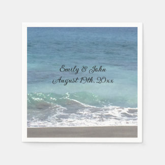 Papel Servilleta de boda con olas de playa