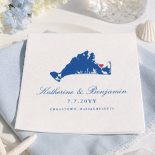 Papel Servilleta de boda de la Marina de Edgartown en Ma