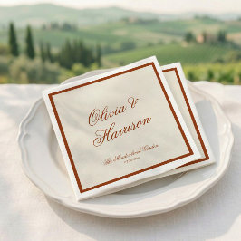 Papel Servilleta de boda de terracota Chic Terrenal