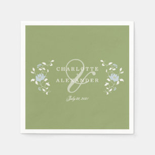 Papel Servilleta de boda elegante de flores de chintz ve
