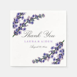 Papel Servilleta de boda elegante de lavanda de agradeci
