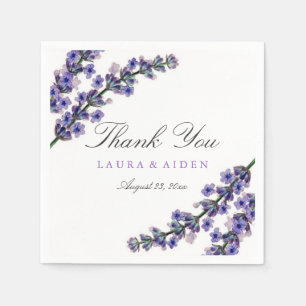 Papel Servilleta de boda elegante de lavanda de agradeci