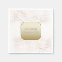 Servilleta de boda elegante rosa y dorada