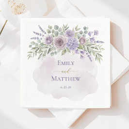 Papel Servilleta de boda floral de lavanda