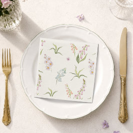 Papel Servilleta de boda floral de prado inglés