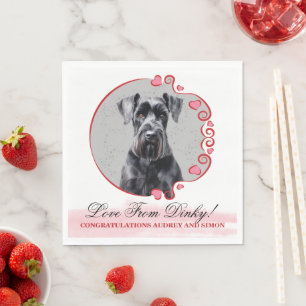 Papel Servilleta de boda Giant Schnauzer con foto de per