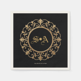 Papel Servilleta de boda gótica oscura elegante