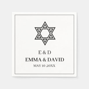 Papel Servilleta de boda judía minimalista estrella de D