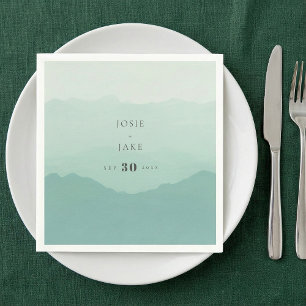 Papel Servilleta de boda montañas verdes suaves