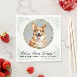 Papel Servilleta de boda Pembroke Welsh Corgi con foto
