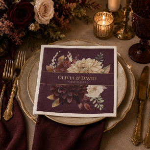Papel Servilleta de boda personalizada con estampado flo