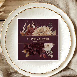 Papel Servilleta de boda personalizada con estampado flo