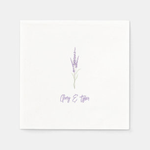 Papel Servilleta de boda personalizada de lavanda rústic