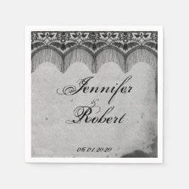 Papel Servilleta de boda Posh de Encaje Gótico Elegante