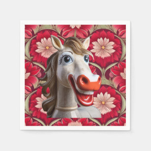 Papel servilleta de caballo de cerámica