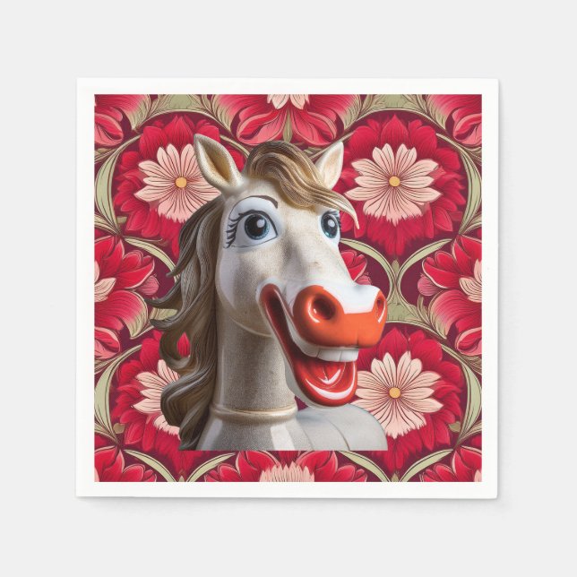 Papel servilleta de caballo de cerámica (Anverso)