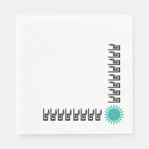 Papel Servilleta de catering geométrica al estilo azteca