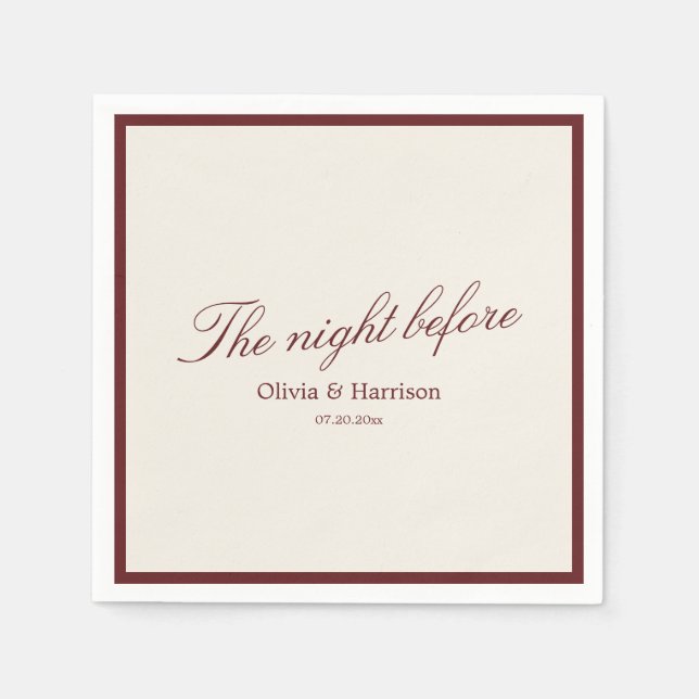 Papel Servilleta de cena de ensayo Deep Wine Old Money (Anverso)