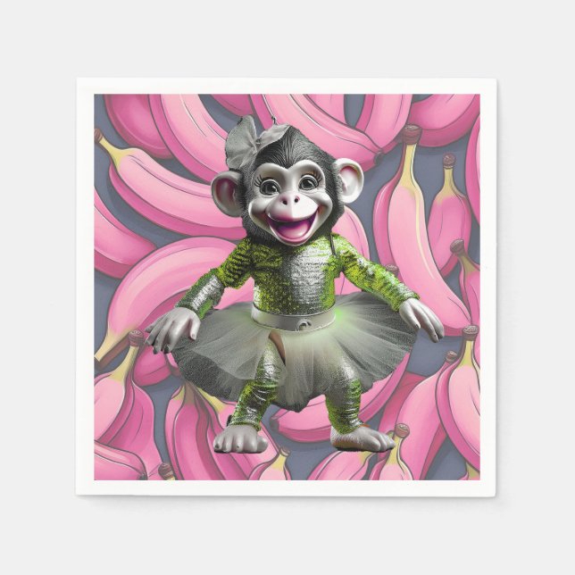 Papel Servilleta de chimpancé de cerámica (Anverso)