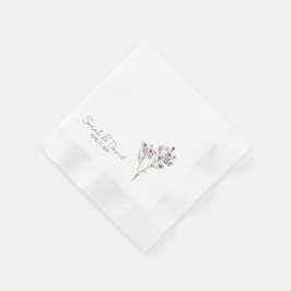 Papel Servilleta de cóctel acuñada elegante flor boda