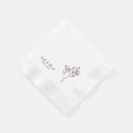 Papel Servilleta de cóctel acuñada elegante flor boda