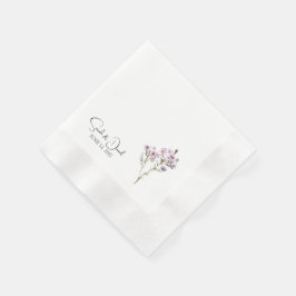 Papel Servilleta de cóctel acuñada elegante flor boda