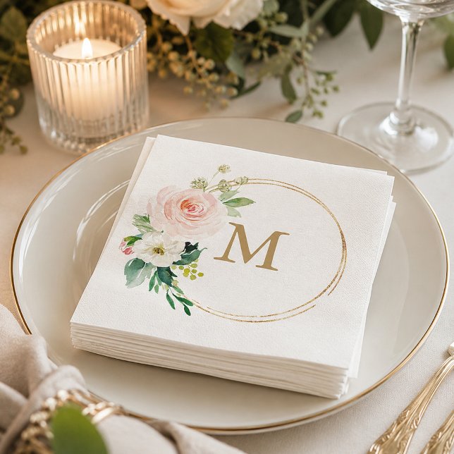 Papel Servilleta de cóctel con monograma para boda (Subido por el creador)