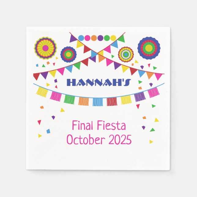 Papel Servilleta de cóctel con tema de fiesta (Anverso)