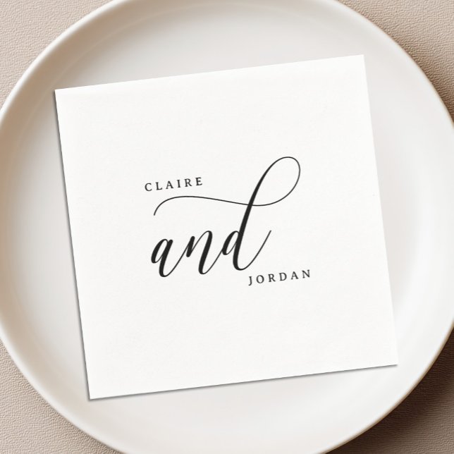 Papel Servilleta de cóctel de boda de romance clásico (Subido por el creador)