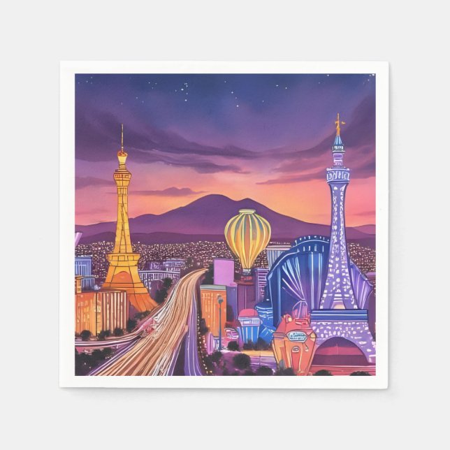 Papel Servilleta de cóctel de Las Vegas (Anverso)