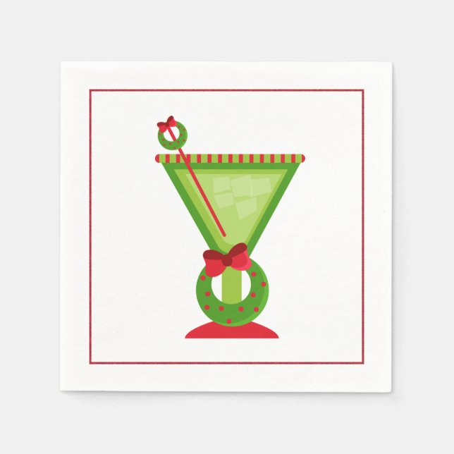 Papel Servilleta de cóctel de Navidad (Anverso)