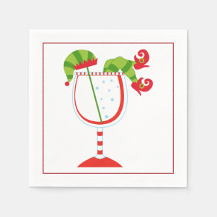Papel Servilleta de cóctel de Navidad con aceituna de ma