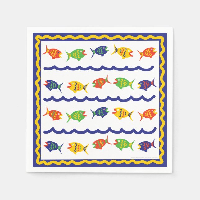 Papel Servilleta de cóctel de pescado (Anverso)