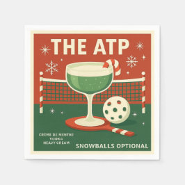 Papel Servilleta de cóctel de pickleball de Navidad "El