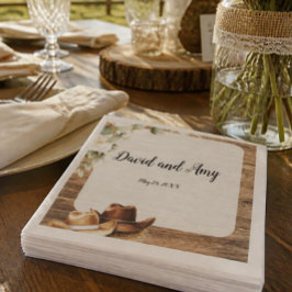 Papel Servilleta de cóctel de vaquero country para boda