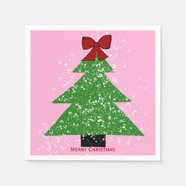 Papel Servilleta de cóctel Feliz Navidad (Anverso)