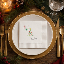Papel Servilleta de cóctel Feliz Navidad Árbol de Navida