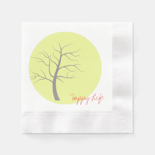 Papel Servilleta de cóctel Happy Life Sunny Tree (Anverso)