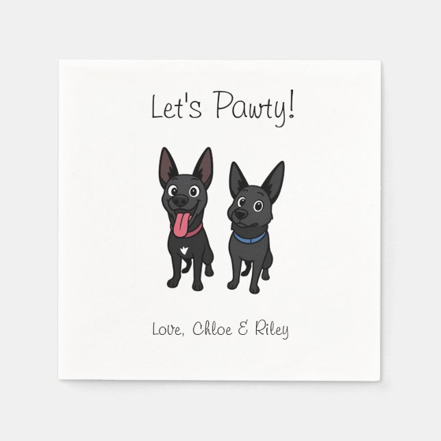 Papel servilleta de cóctel Mascota personalizado (Anverso)