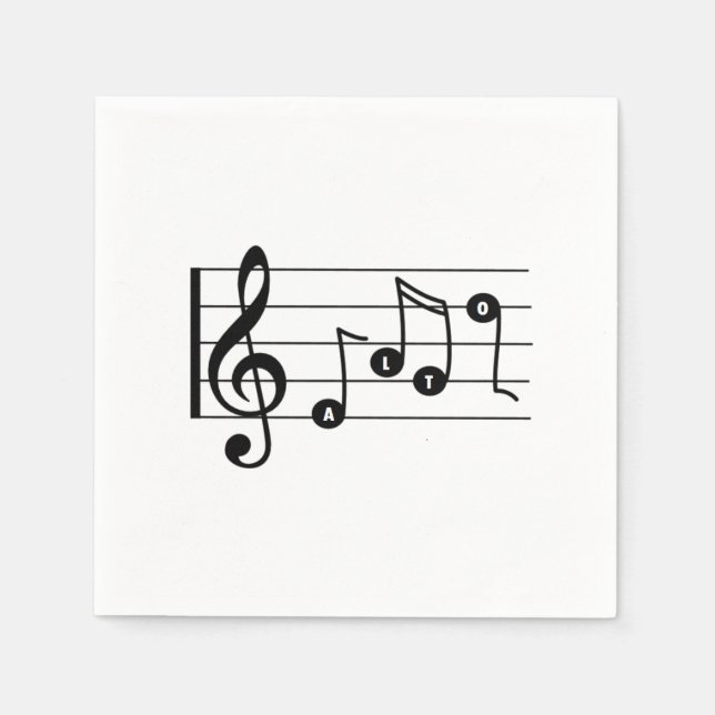 Papel Servilleta de cóctel musical para cantante contral (Anverso)