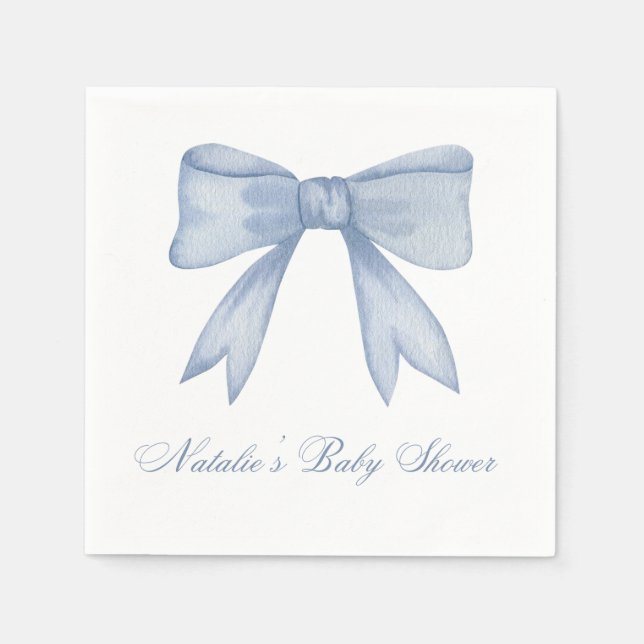 Papel Servilleta de cóctel para baby shower con lazo (Anverso)