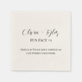 Papel Servilleta de cóctel para boda con dato divertido 