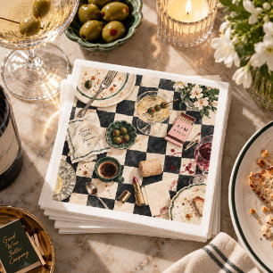 Papel Servilleta de cóctel para boda desordenada