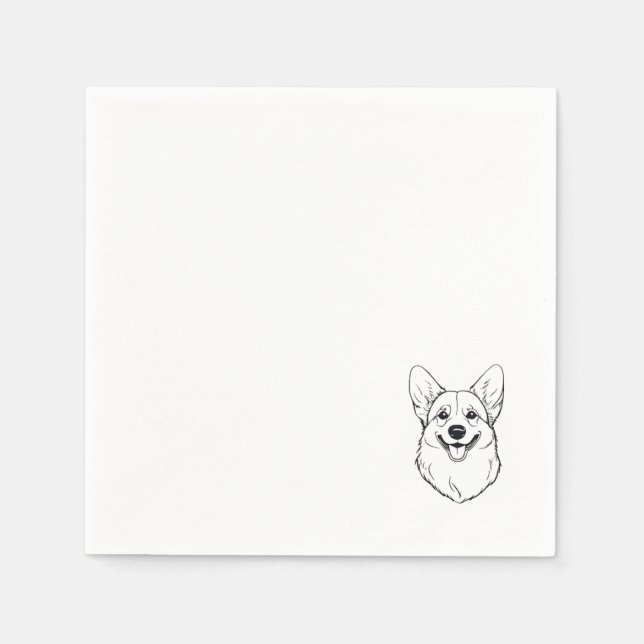 Papel Servilleta de cóctel para Corgi (Anverso)