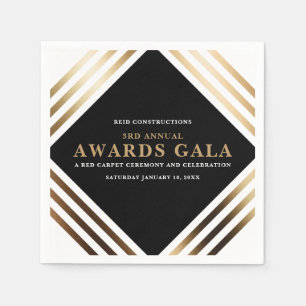 Papel Servilleta de cóctel para gala corporativa de oro