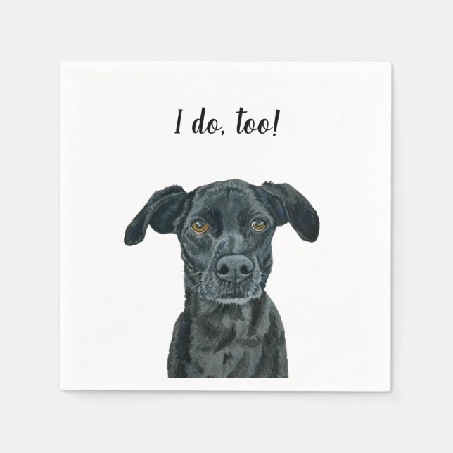 Papel Servilleta de cóctel personalizada Black Dog (Anverso)
