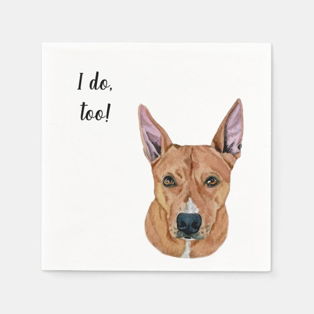 Papel Servilleta de cóctel personalizada Brown Dog (Anverso)